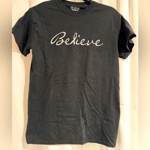 Woman’s Black ‘Believe’ Tee Shirt - Size S